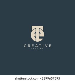 Alphabet ET TE letter modern monogram style logo vector element.