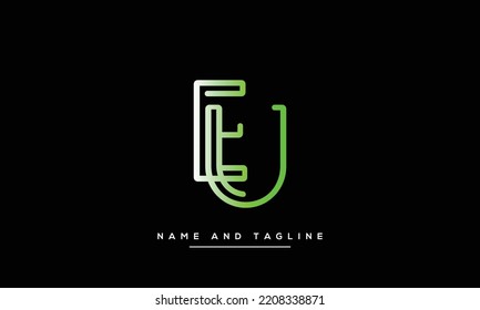 Alphabet EU or UE illustration monogram vector logo template