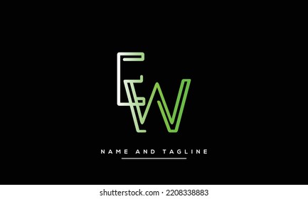 Alphabet EW or WE illustration monogram vector logo template