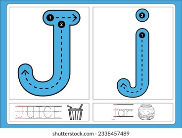 Alphabet exercise with cartoon vocabulary for coloring book illustration, vector