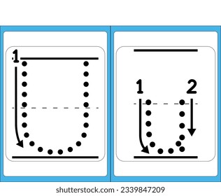 Alphabet exercise for kids, preschoolers, vector