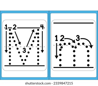 Alphabet exercise for kids, preschoolers, vector