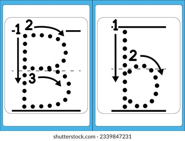 Ejercicio alfabético para niños, preescolares, vector