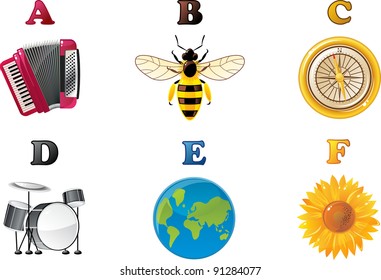alphabet A to F