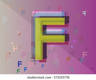 Alphabet F design texture