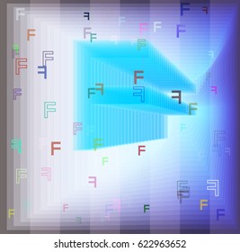 Alphabet F design texture