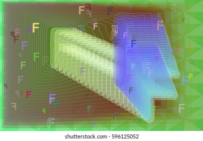 Alphabet F elements background