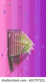 Alphabet F elements background