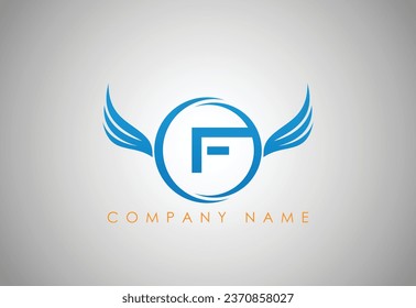 Alphabet F falcon logo in modern and simple Eagle  