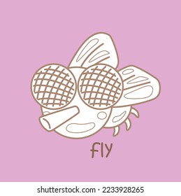 Alphabet F For Fly Vocabulary Digital Stamp