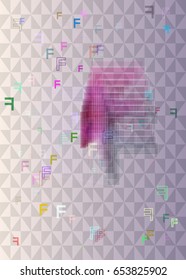 Alphabet F icon vector