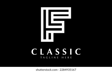 Alphabet F initial logo letter abstract monogram vector template
