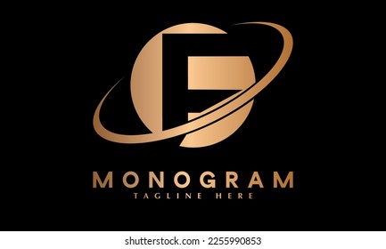 Alphabet F initial sign abstract monogram vector logo template