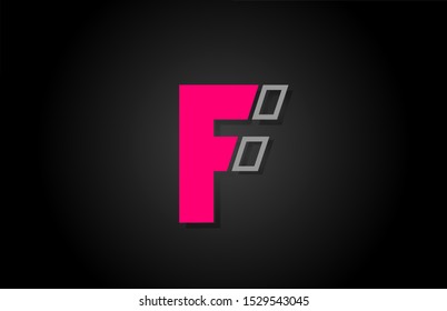 alphabet F letter in black and pink for company logo icon. Suitable for a corporate or business design
