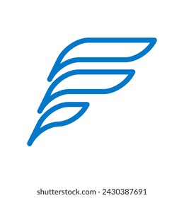 alphabet f logo wing icon vector illustration eps