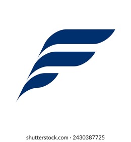 alphabet f logo wing icon vector illustration eps