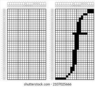 Alfabeto F Arte De Píxel De Nonograma Inferior, Carácter F, Letra Lingüística Símbolo Ilustración De Arte Vector, Gridddlers De Juego De Rompecabezas Lógico, Pic-A-Pix, Dibujo De Imágenes Por Números, Picross