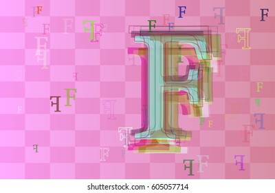 Alphabet F pattern design