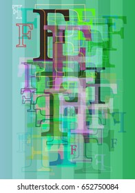 Alphabet F pattern icon