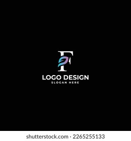 Alphabet F with shape abstract mark logo design vector 