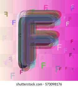 Alphabet F texture icon