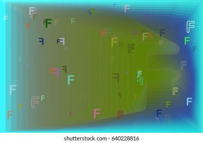 Alphabet F vector background
