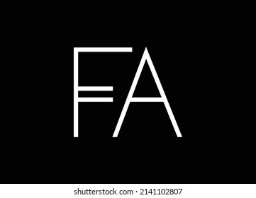 Alphabet FA or AF illustration monogram vector logo template