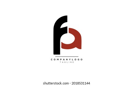 Alfabeto FA AF Letra inicial Monograma Icono Icono Icono Ilustración vectorial logotipo de carácter web abstracto 
marca comercial de icono de iniciales