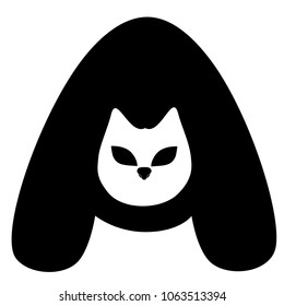 A alphabet with face cat for art work.