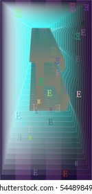alphabet with faction and E, shiny thought