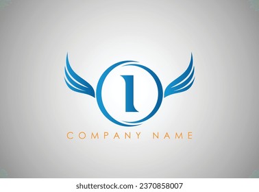 Alphabet I falcon logo in modern and simple Eagle  
