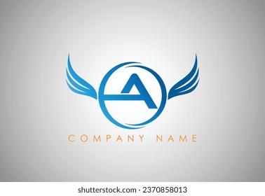 Alphabet A falcon logo in modern and simple Eagle  