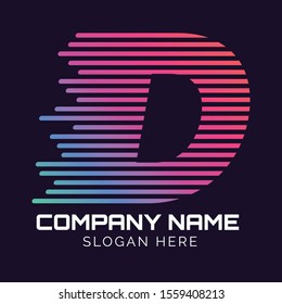 Alphabet with fast speed lines, Abstract letter D logo design template, fast speed moving,quick energy sign,vector icon,lines letters,Typographic elements