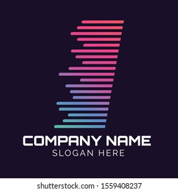 Alphabet with fast speed lines, Abstract letter I logo design template, fast speed moving,quick energy sign,vector icon,lines letters,Typographic elements