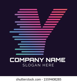 Alphabet with fast speed lines, Abstract letter Y logo design template, fast speed moving,quick energy sign,vector icon,lines letters,Typographic elements