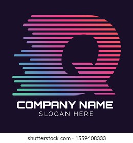 Alphabet with fast speed lines, Abstract letter Q logo design template, fast speed moving,quick energy sign,vector icon,lines letters,Typographic elements