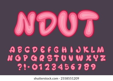 Alphabet Fat Pink Graffiti vector Letters