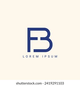 Alphabet FB or BF illustration monogram vector logo template