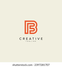 Alphabet FB BF letter modern monogram style logo vector template.