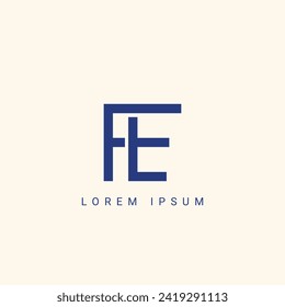 Alphabet FE or EF illustration monogram vector logo template