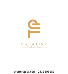 Alphabet FE EF Letter Artistic Logo Design. Initial Based Vector Template.