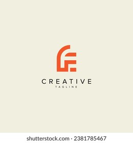 Alphabet FE EF letter modern monogram style logo vector template.