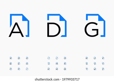 Alphabet File Icon Set which contains letters with simple file symbols wrapping them into clean, modern icons or logos. They are especially useful for your design projects that require an icon file.