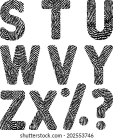 alphabet with fingerprint