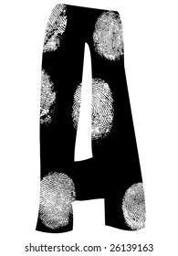 Alphabet with fingerprints over them - A