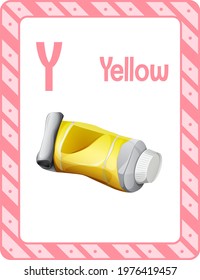 Alphabet flashcard with letter Y for Yellow illustration
