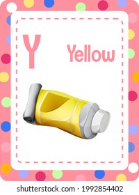 Alphabet flashcard with letter Y for Yellow illustration