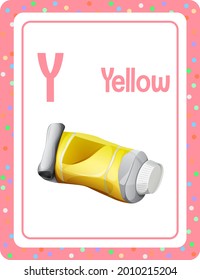 Alphabet flashcard with letter Y for Yellow illustration