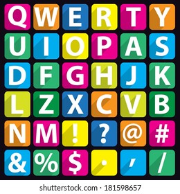 Alphabet flat icon set 