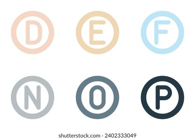 alphabet flat icon set bundle 02